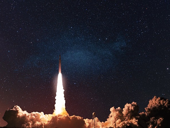 Rocket heading to space